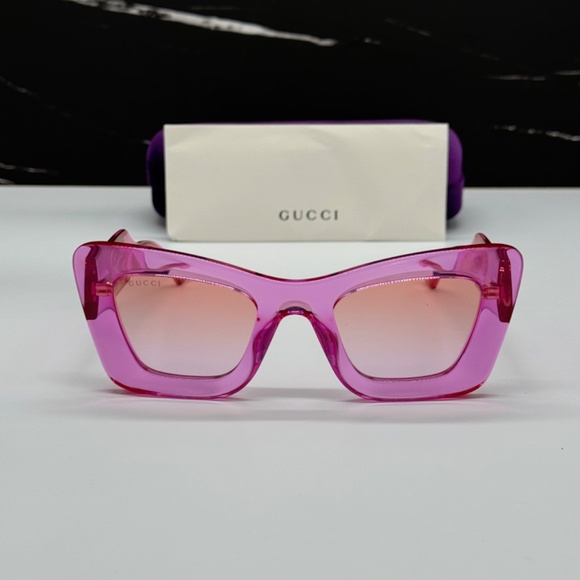 NEW GG1552S 003 GUCCI PINK CAT EYE WOMEN SUNGLASSES GUCCI - Picture 1 of 14